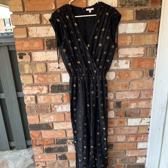 joie • nadezhda metallic embroidered jumpsuit in caviar - Picture 13 of 15